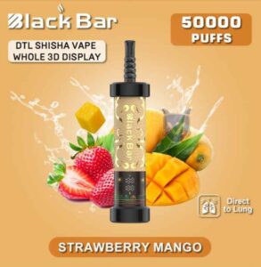Buy BLACK BAR 50000 Puffs DTL Disposable Vape Price in Dubai Strawberry Mango