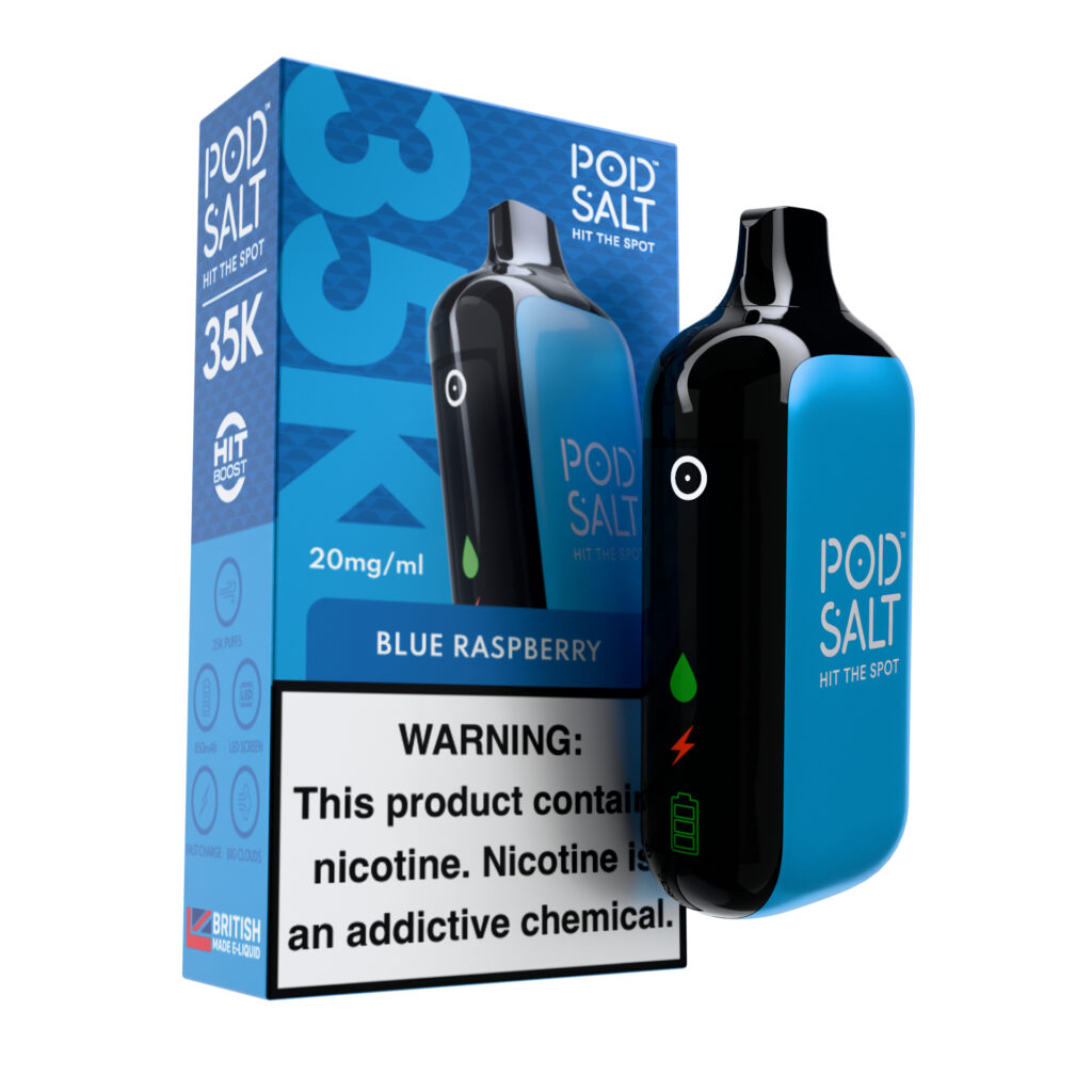 Pod Salt 35,000 Puffs Disposable Vape   Blue Raspberry