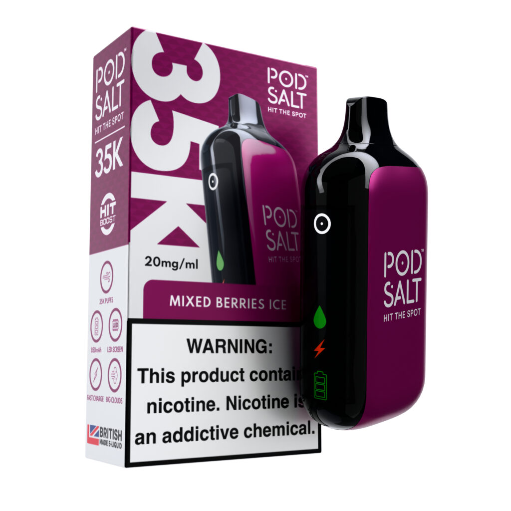 Pod Salt 35,000 Puffs Disposable Vape   Mixed Berries Ice