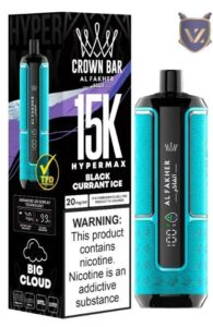 AL FAKHER Crown Bar Hyper Max 15000 Puffs Disposable Vape in Dubai black currant ice