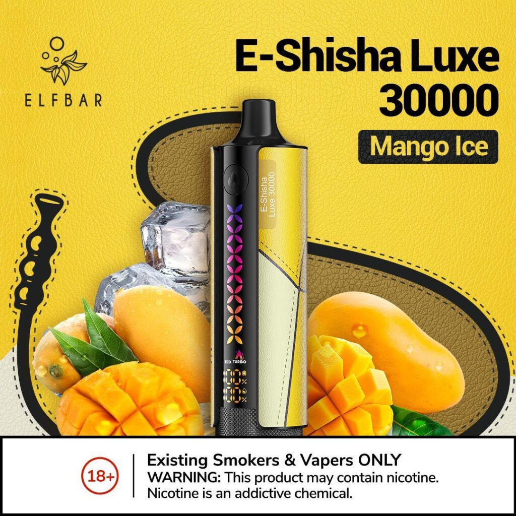 ELFBAR E-Shisha Luxe 30000 Puffs Disposable Vape Price in Dubai Mango Ice
