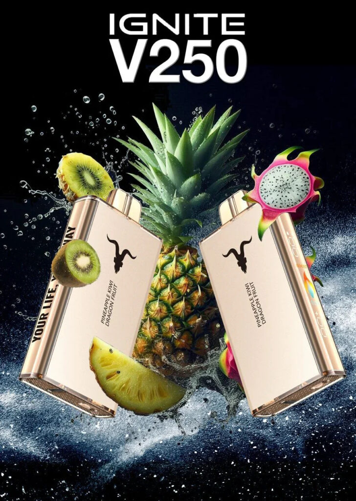 IGNITE V250 25000 Puffs Disposable Vape Pineapple Kiwi Dragon Fruit