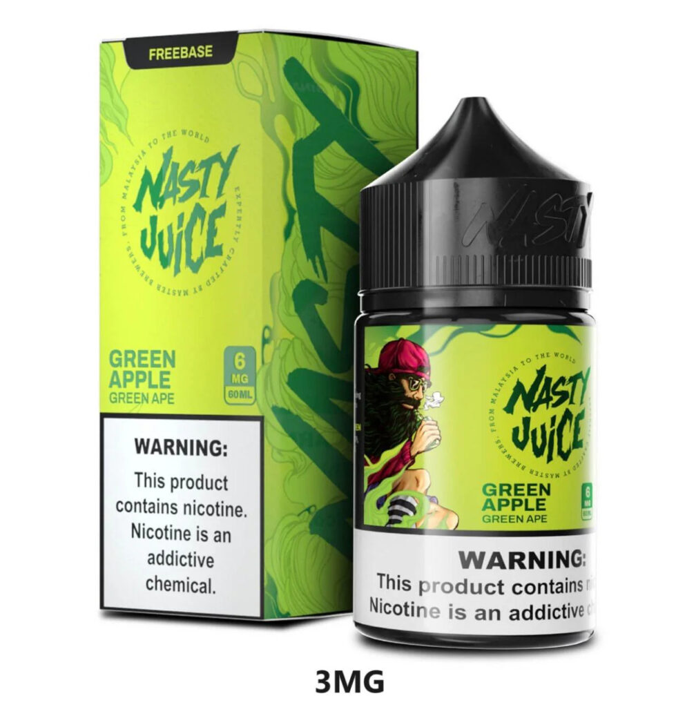 Nasty Juice 3mg Nicotine 60ml E Liquid In Dubai Green Apple Green Ape