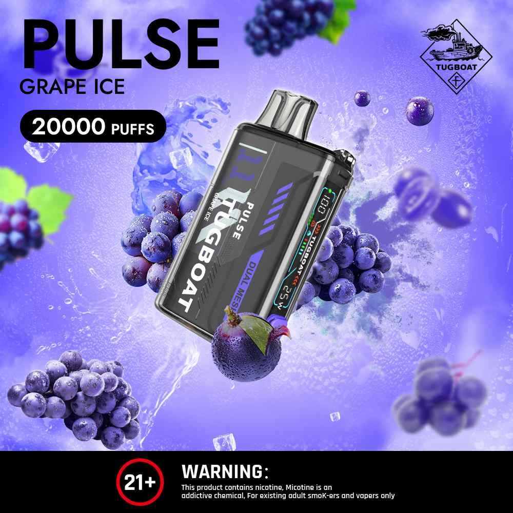 TUGBOAT Pulse 20000 Puffs 50MG Disposable Vape Price in Dubai Grape Ice