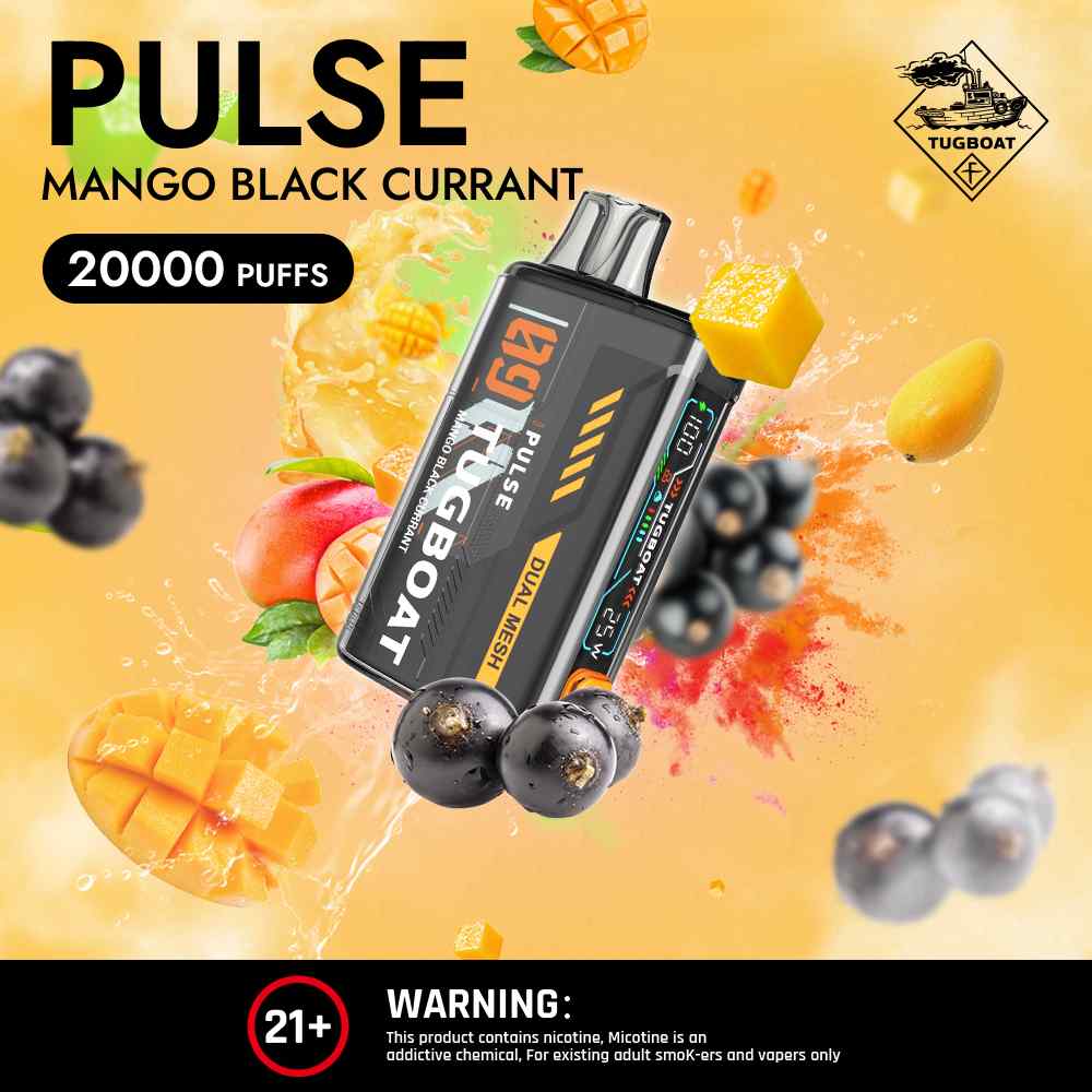 TUGBOAT Pulse 20000 Puffs 50MG Disposable Vape Price in Dubai Mango Blackcurrant