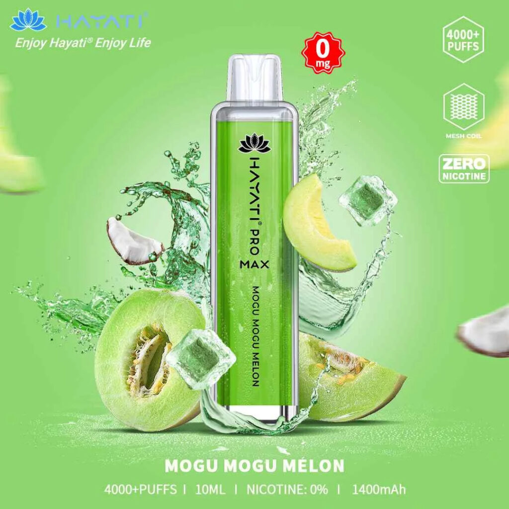 HAYATI Pro Max 4000 Puffs 20MG Disposable Vape Price in Dubai MOGU MOGU MELON