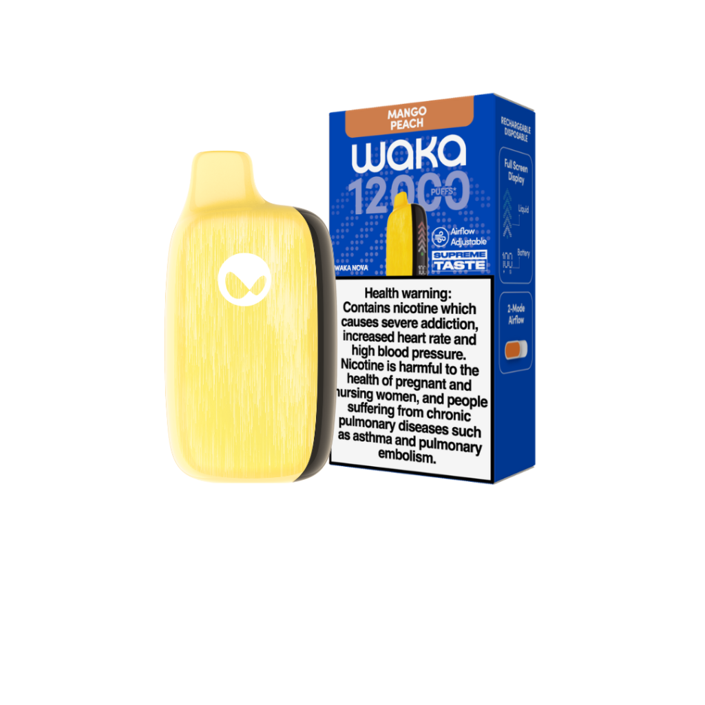 WAKA Nova 12000 Puffs 18MG Disposable Vape in Dubai Mango Peach
