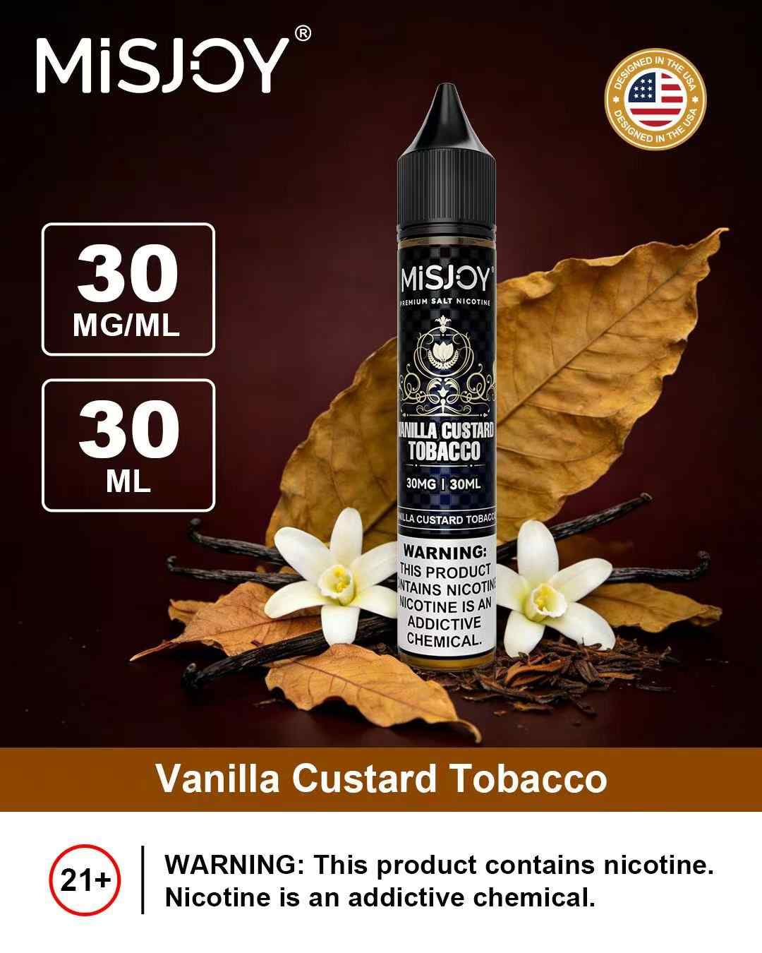 Misjoy Premium Salt Nicotine 30ml 30ml E Liquid In Dubai Vanilla Custard Tabacco