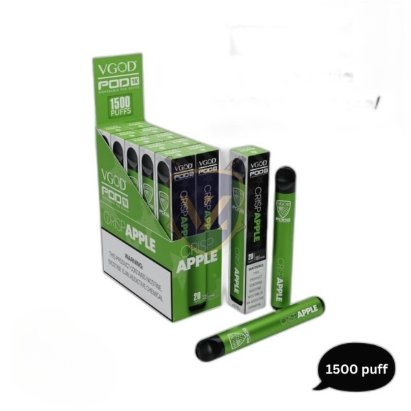 Vgod Pod 1k 20mg Disposable Vape In Uae Crisp Apple