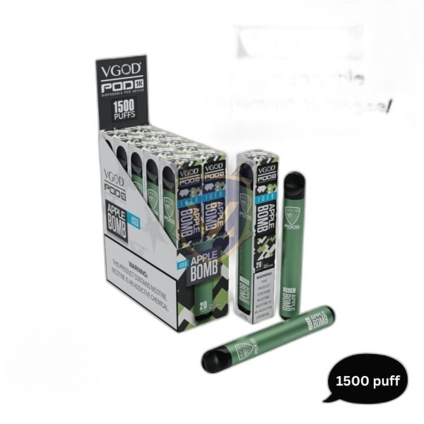 Vgod Pod 1k 20mg Disposable Vape In Uae Iced Apple Bomb