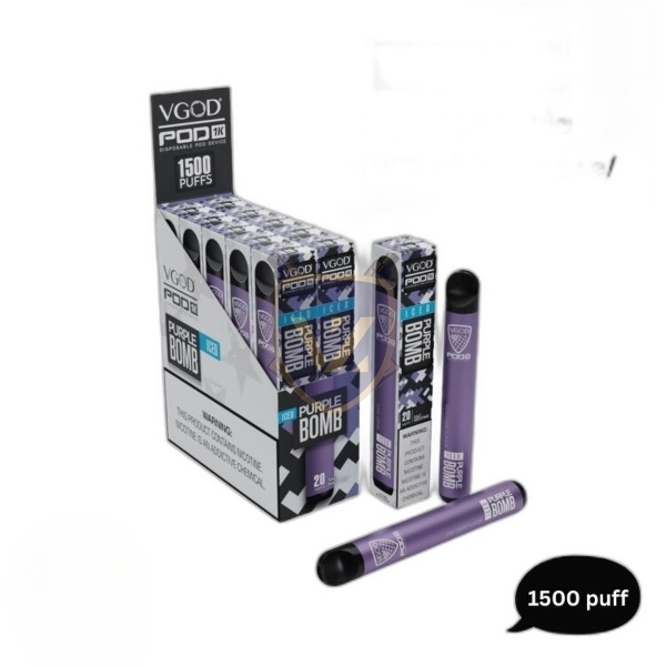 Vgod Pod 1k 20mg Disposable Vape In Uae Iced Purple Bomb
