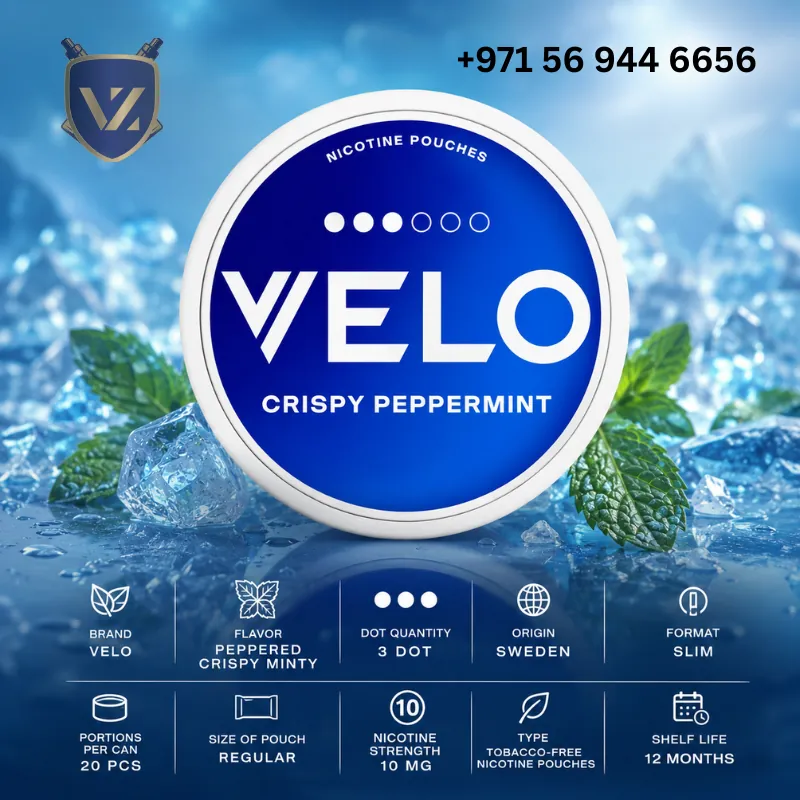 Velo Crispy Peppermint 10mg Nicotine Pouches In Dubai Uae